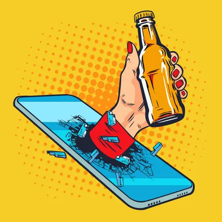 Entrega de bebidas online  Ilustração