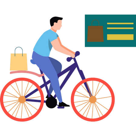Entrega de bicicleta  Ilustração