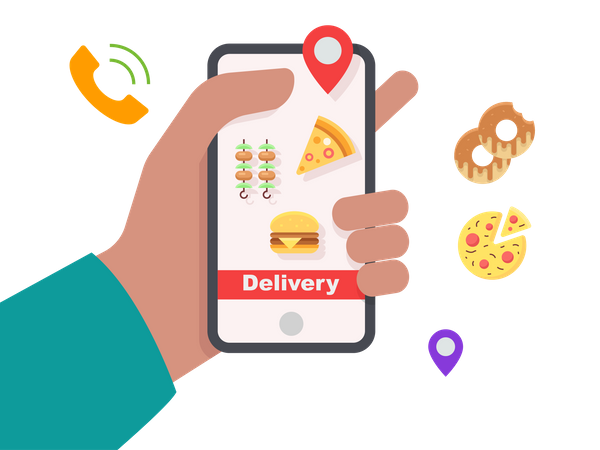 Entrega de comida  Ilustración