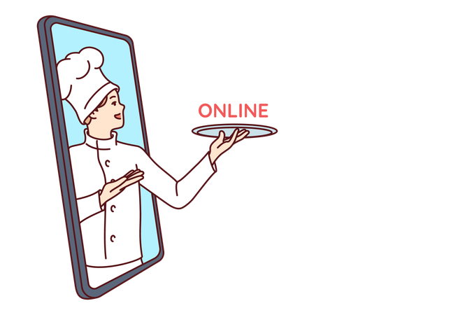 Entrega de comida on-line  Ilustração