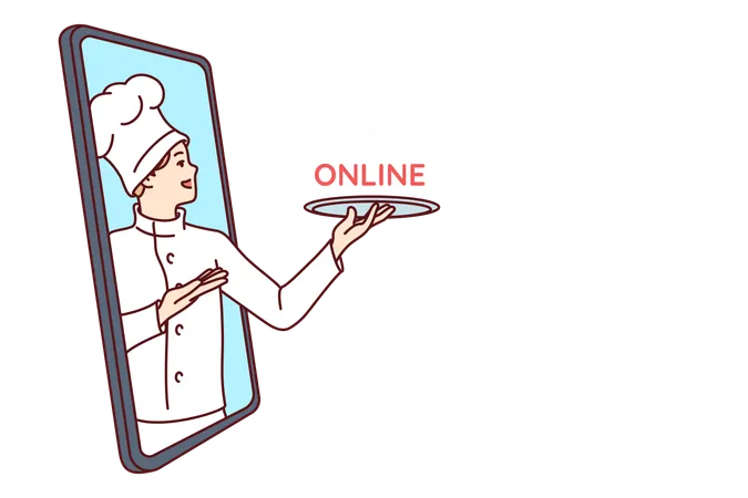 Entrega de comida on-line  Ilustração