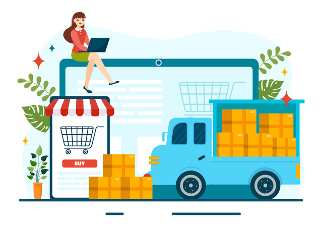 Entrega de compras  Ilustração