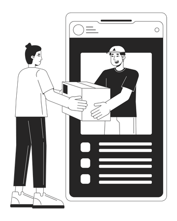 Entrega de pacotes on-line  Ilustração