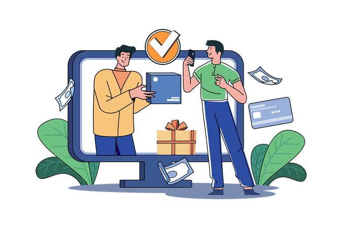 Entrega de pedidos de compras  Ilustração