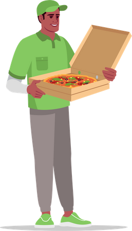 Entrega de pizza por pizzaboy  Ilustración