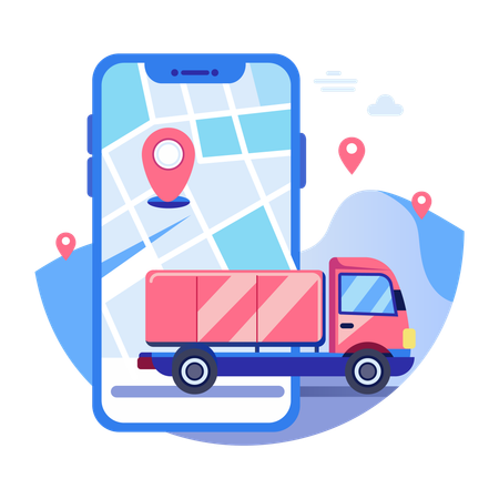 Entrega de produtos online  Ilustração