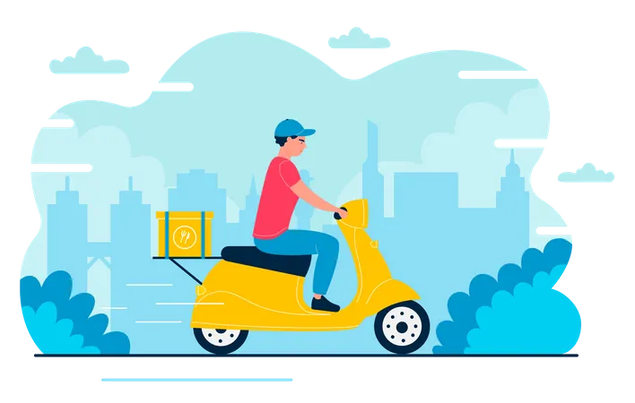 Entrega de scooter  Ilustração