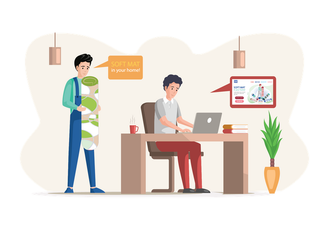 Entrega de tapetes online  Ilustração