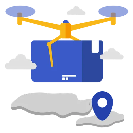 Entrega con drones  Ilustración