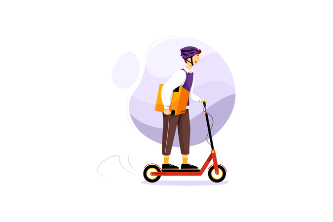 Entrega en scooter  Ilustración
