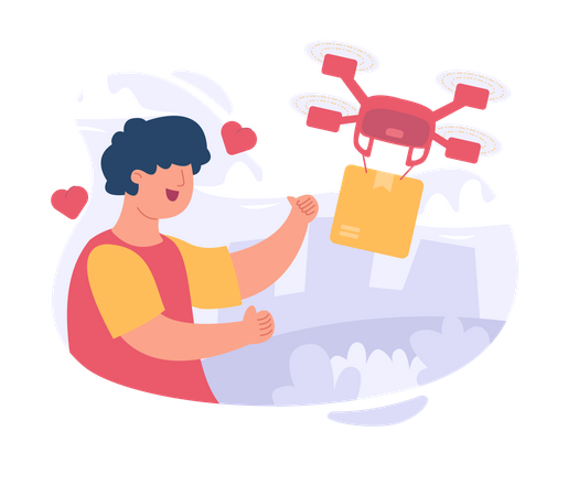 Entrega de drones  Ilustração