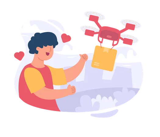 Entrega de drones  Ilustração