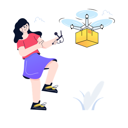 Entrega de drones  Ilustração