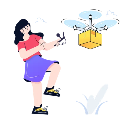 Entrega de drones  Ilustração