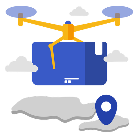 Entrega de drones  Ilustração