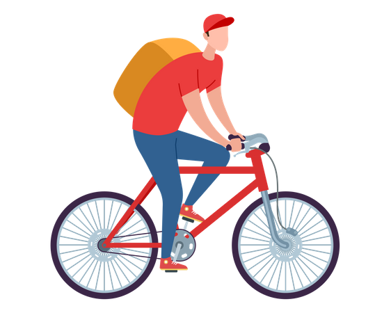 Entregador de bicicleta  Ilustração