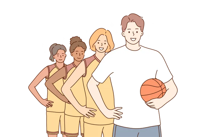 Entrenador de baloncesto masculino  Ilustración