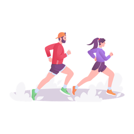 Entrenador de gimnasio para correr, entrenar a una chica  Ilustración