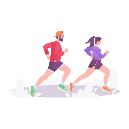 Entrenador de gimnasio para correr, entrenar a una chica  Ilustración