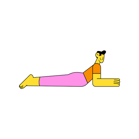 Entrenador de yoga masculino  Ilustración