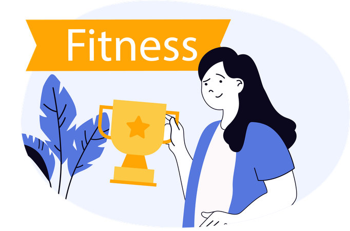 Entrenador de yoga recibe premio de fitness  Illustration