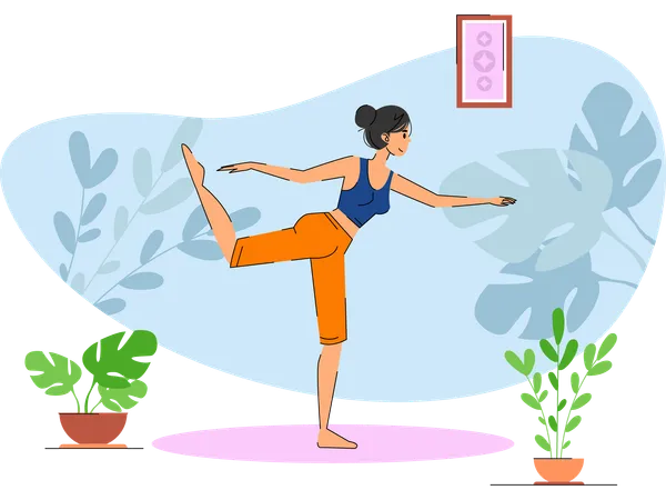 Entrenadora de yoga femenina  Ilustración