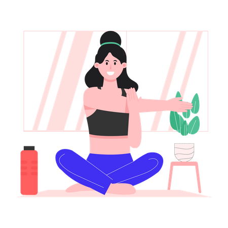 Entrenadora de yoga femenina  Ilustración