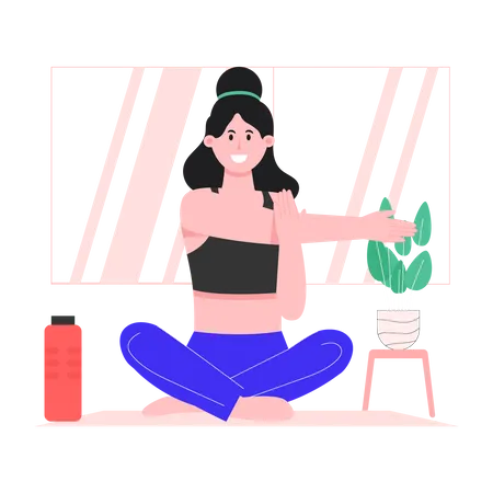 Entrenadora de yoga femenina  Ilustración