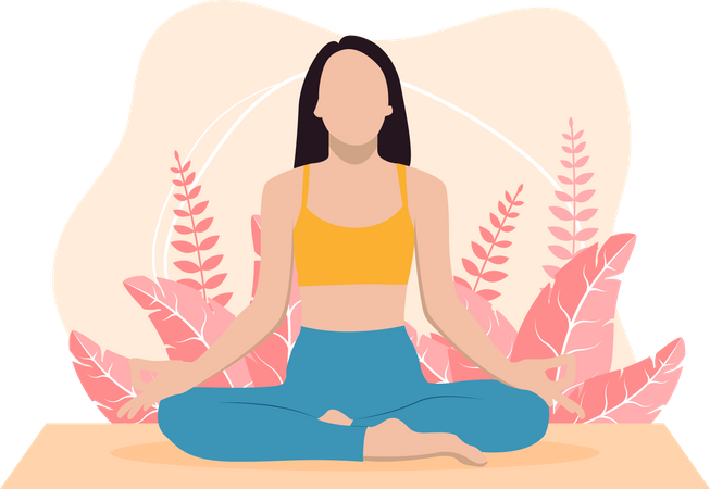 Entrenadora de yoga femenina  Ilustración