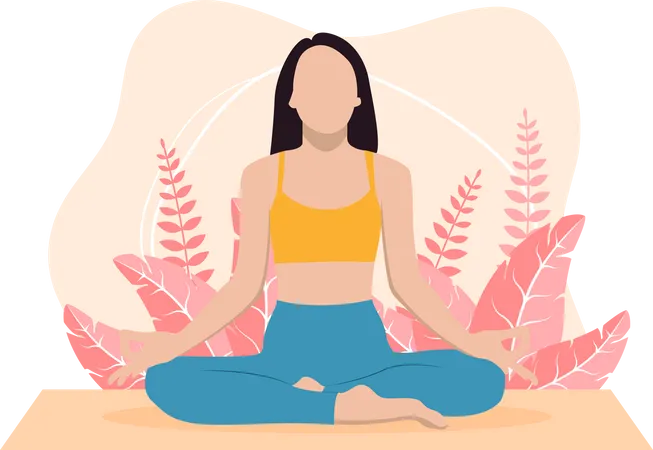 Entrenadora de yoga femenina  Ilustración