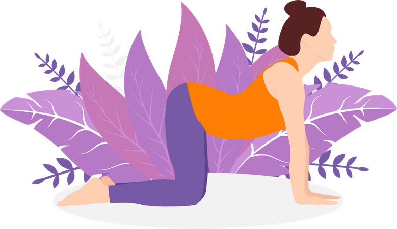 Entrenadora de yoga femenina  Ilustración