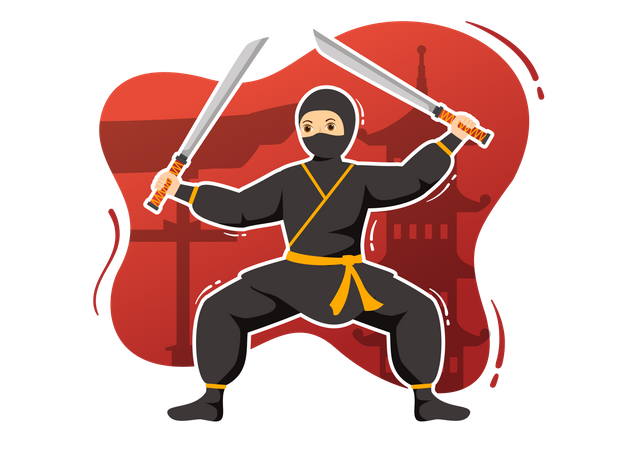Entrenamiento ninja  Ilustración