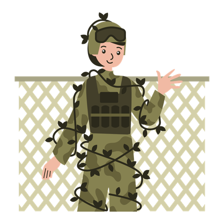 Entrenamiento de soldado  Ilustración