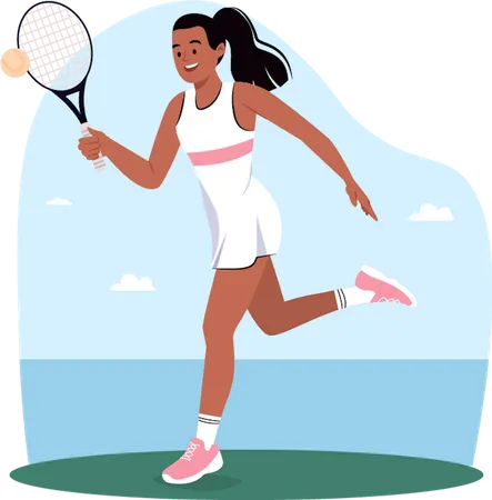 Entrenamiento de tenis  Ilustración
