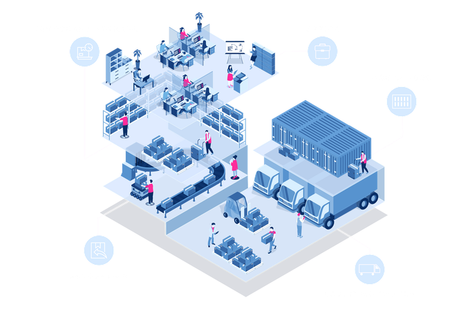 Logistique d'entrepôt  Illustration