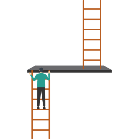 Entrepreneur climbing ladder  Illustration