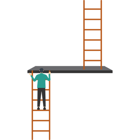 Entrepreneur grimper à l'échelle  Illustration