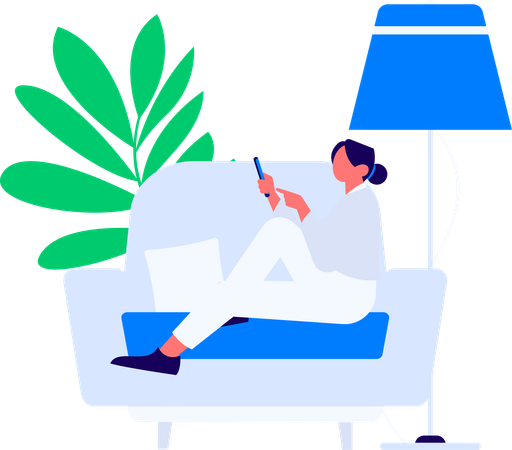 Entrepreneur indépendant prenant des selfies pendant le temps de travail  Illustration