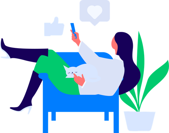 Entrepreneur indépendant prenant des selfies pendant le temps de travail  Illustration