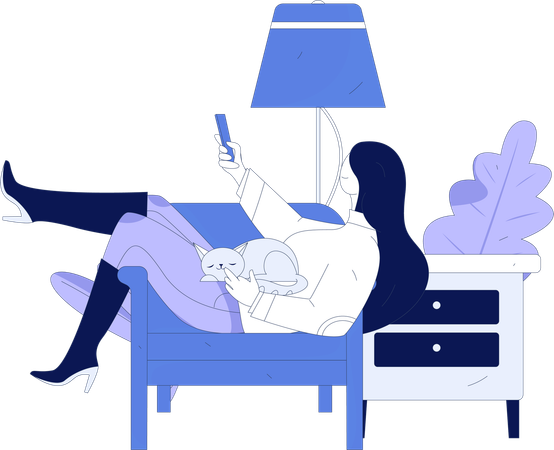 Entrepreneur indépendant prenant des selfies pendant le temps de travail  Illustration