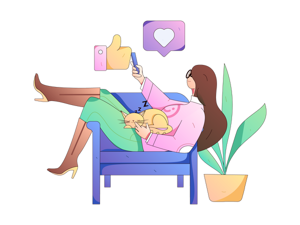 Entrepreneur indépendant travaillant à domicile  Illustration