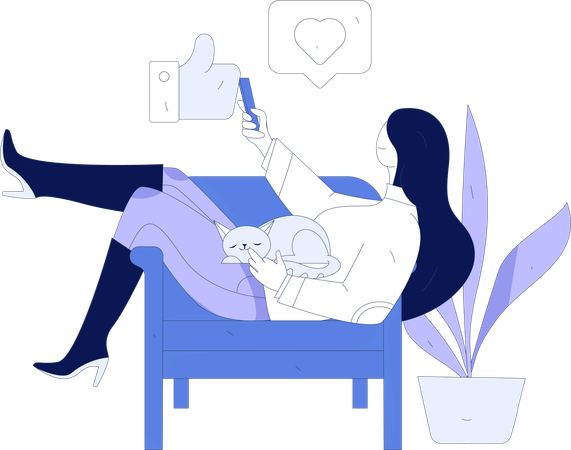 Entrepreneur indépendant travaillant à domicile  Illustration