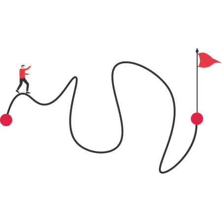 Entrepreneur standing at beginning of road  Illustration