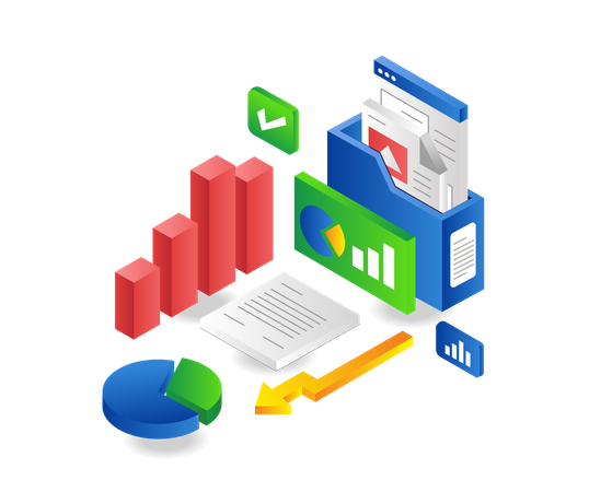 Rapport de données d'analyse de l'administration commerciale de l'entreprise  Illustration