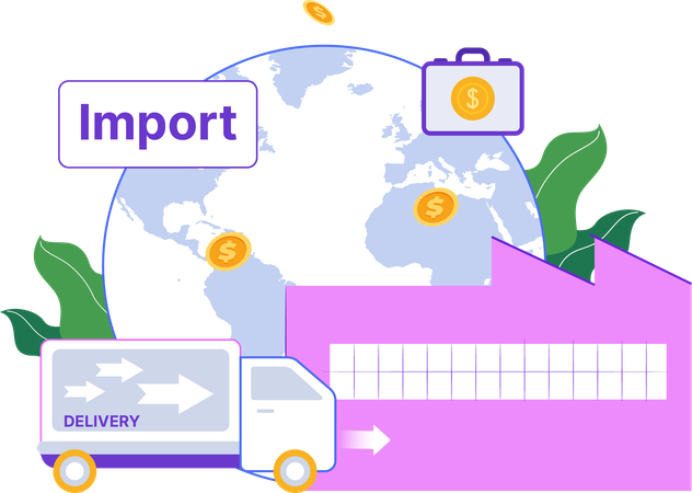 Entreprise d’importation  Illustration