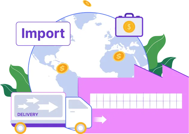 Entreprise d’importation  Illustration