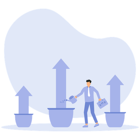 Croissance et développement de l'activité d'arrosage manuel  Illustration