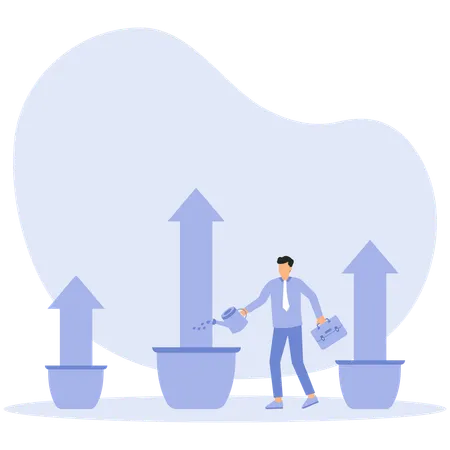 Croissance et développement de l'activité d'arrosage manuel  Illustration