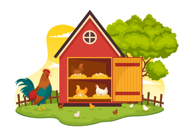 Entreprise d'élevage de volailles  Illustration