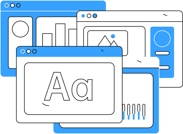 Entreprise commerciale travaillant sur la communication en ligne  Illustration